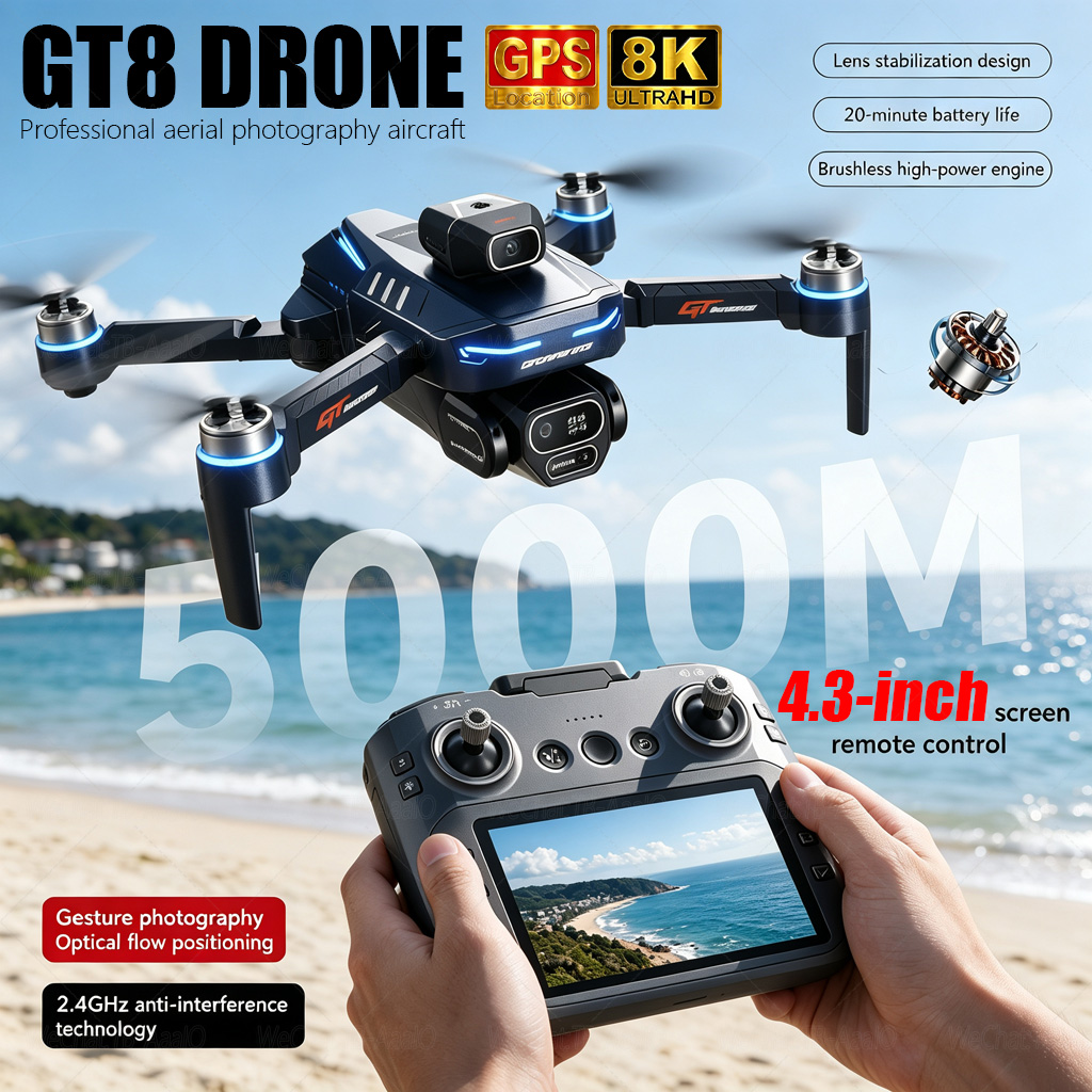 NEW GT8 HD RC Drone 4K Profess - Drone Rc Fpv Pro recension och pris