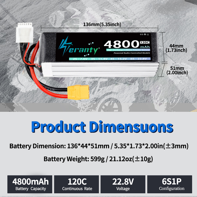 TERANTY 6S 4800mAh Lipo Batter - Drone Rc Board recension och pris